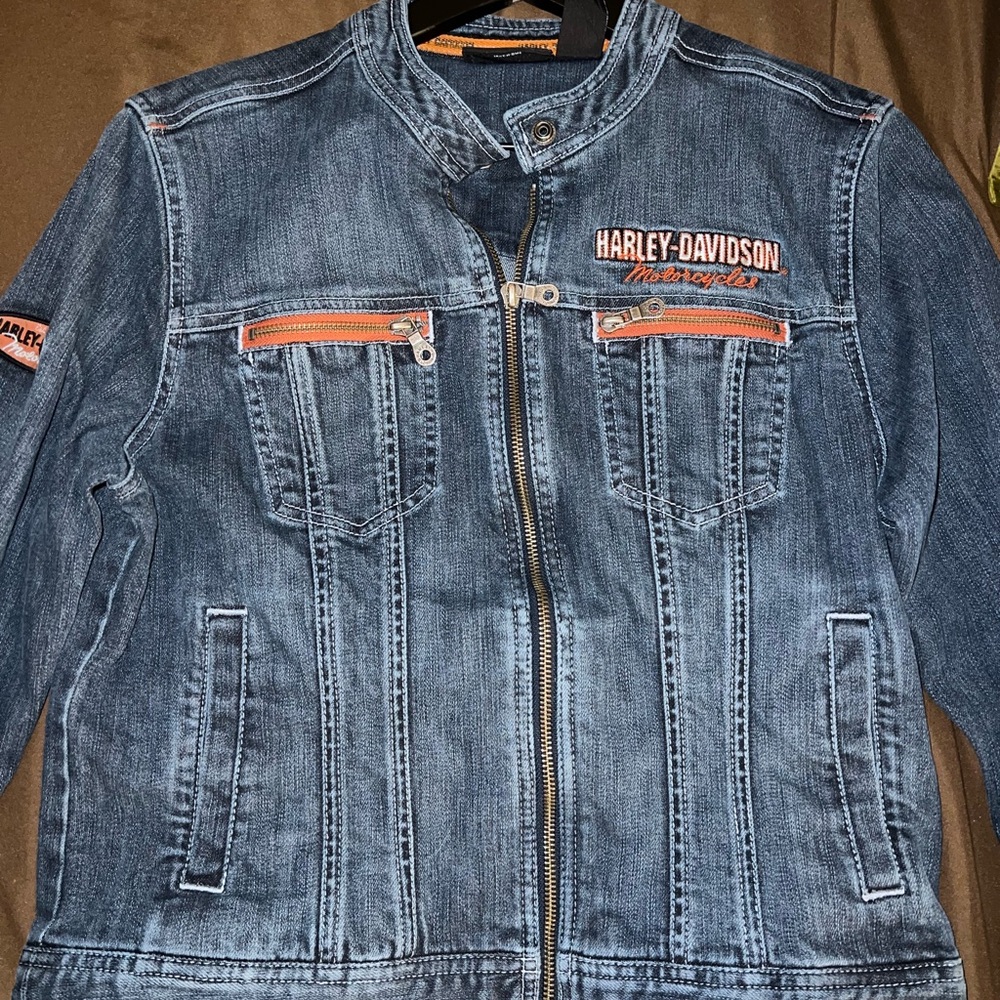 Vintahe Harley-Davidson Denim Jean Motorcycle Jacket